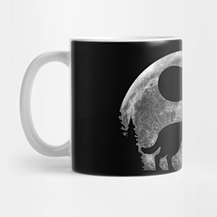 Wolf And Forest On Moon Mug